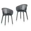 IDEA Lot De 2 Chaises De Jardin Nora Noir