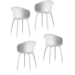 IDEA Lot De 4 Chaises De Jardin - Diva - Blanche