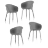 IDEA Lot De 4 Chaises De Jardin - Diva - Grise