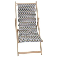 JARDIN PRIVE Chilienne Matelassée - Avec Toile Amovible - 3 Positions D'inclinaison - Plume De Paon