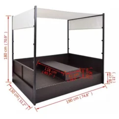 Lit De Jardin à Baldaquin Résine Tressée Marron Uvo -Chair Soldes Boutique lit de jardin a baldaquin resine tressee marron uvo 3666722560306 384076