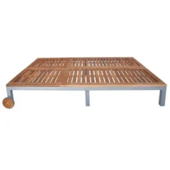 Lit De Jardin à Roues Acacia Massif Clair Et Métal Gris Nubi -Chair Soldes Boutique lit de jardin a roues acacia massif clair et metal gris nubi 3666722887090 387235