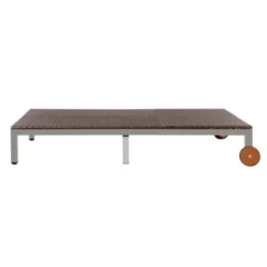 Lit De Jardin à Roues Résine Marron Et Pieds Métal Gris Nubi -Chair Soldes Boutique lit de jardin a roues resine marron et pieds metal gris nubi 3666722557177 387065