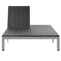 Lit De Jardin à Roues Résine Noire Et Pieds Métal Gris Nubi -Chair Soldes Boutique lit de jardin a roues resine noire et pieds metal gris nubi 3666722614610 387060