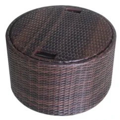 Lit De Jardin Avec Toit Et Table Résine Tressée Marron Velass -Chair Soldes Boutique lit de jardin avec toit et table resine tressee marron velass 8718475501831 384443