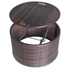 Lit De Jardin Avec Toit Et Table Résine Tressée Marron Velass -Chair Soldes Boutique lit de jardin avec toit et table resine tressee marron velass 8718475501831 384444