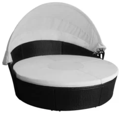 Lit De Jardin Avec Toit Et Table Résine Tressée Noire Velass -Chair Soldes Boutique lit de jardin avec toit et table resine tressee noire velass 8718475501848 384449