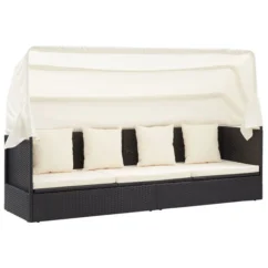 Lit De Jardin Avec Toit Noir Résine Tressée -Chair Soldes Boutique lit de jardin avec toit noir resine tressee 3666722323734 981880