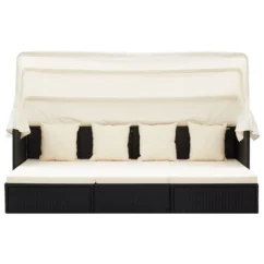 Lit De Jardin Avec Toit Noir Résine Tressée -Chair Soldes Boutique lit de jardin avec toit noir resine tressee 3666722323734 981881