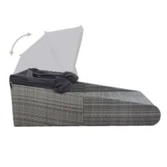 Lit De Jardin Avec Toit Tissu Et Résine Tressée Gris Nov -Chair Soldes Boutique lit de jardin avec toit tissu et resine tressee gris 8719883860442 400446