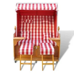 Lit De Jardin Bois Résine Tressée Et Tissu Rouge Blanc Zadi -Chair Soldes Boutique lit de jardin bois resine tressee et tissu rouge blanc zadi 388861