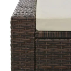 Lit De Jardin Double Tissu Beige Et Résine Tressée Marron Luvi -Chair Soldes Boutique lit de jardin double tissu beige et resine tressee marron 3666722554565 389453