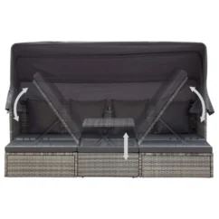 Lit De Jardin Et Toit Gris Mélangé Résine Tressée -Chair Soldes Boutique lit de jardin et toit gris melange resine tressee 3666722323727 981893