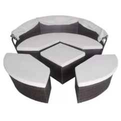 Lit De Jardin Modulable à Auvent Résine Tressée Marron Velass 8 Lit De Jardin Modulable à Auvent Résine Tressée Marron Velass -Chair Soldes Boutique lit de jardin modulable a auvent resine tressee marron velass 8718475501886 388843