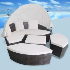 Lit De Jardin Modulable à Auvent Résine Tressée Marron Velass 11 Lit De Jardin Modulable à Auvent Résine Tressée Marron Velass -Chair Soldes Boutique lit de jardin modulable a auvent resine tressee marron velass 8718475501886 388846