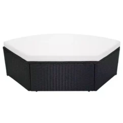 Lit De Jardin Modulable à Auvent Résine Tressée Noire Velass -Chair Soldes Boutique lit de jardin modulable a auvent resine tressee noire velass 8718475501893 388856