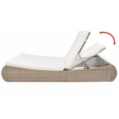 Meilleures ventes -Chair Soldes Boutique lit de jardin resine tressee beige et polyester blanc imia 3666722558273 386103