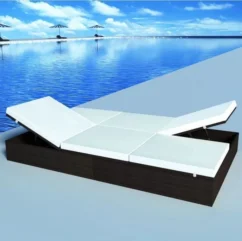 Lit De Jardin Résine Tressée Marron Et Polyester Blanc Imia -Chair Soldes Boutique lit de jardin resine tressee marron et polyester blanc imia 3666722559522 384942