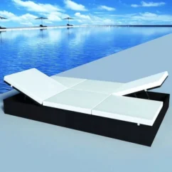 Lit De Jardin Résine Tressée Noire Et Polyester Blanc Imia 2 -Chair Soldes Boutique lit de jardin resine tressee noire et polyester blanc imia 3666722559515 384946