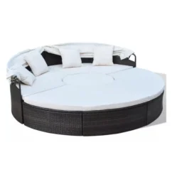 Meilleures ventes -Chair Soldes Boutique lit de jardin rond avec toit resine tressee marron velass 8718475502500 384410