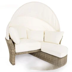 Lit De Jardin Rotatif En Aluminium Tresse En Fibre Blanc Laurie -Chair Soldes Boutique lit de jardin rotatif en aluminium tresse en fibre blanc laurie 3666722592338 1393481