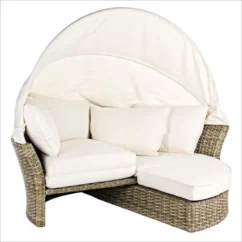 Lit De Jardin Rotatif En Aluminium Tresse En Fibre Blanc Laurie -Chair Soldes Boutique lit de jardin rotatif en aluminium tresse en fibre blanc laurie 3666722592338 1393483