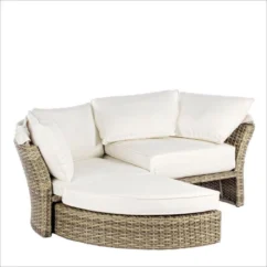 Lit De Jardin Rotatif En Aluminium Tresse En Fibre Blanc Laurie -Chair Soldes Boutique lit de jardin rotatif en aluminium tresse en fibre blanc laurie 3666722592338 1393485
