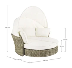 Lit De Jardin Rotatif En Aluminium Tresse En Fibre Blanc Laurie -Chair Soldes Boutique lit de jardin rotatif en aluminium tresse en fibre blanc laurie 3666722592338 1393489