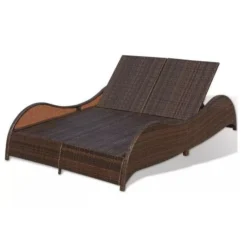 Lit De Jardin Tissu Blanc Et Résine Tressée Marron Methy -Chair Soldes Boutique lit de jardin tissu blanc et resine tressee marron methy 3666722557658 386651