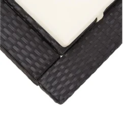 Lit De Jardin Tissu Blanc Et Résine Tressée Noire Daget -Chair Soldes Boutique lit de jardin tissu blanc et resine tressee noire daget 3666722558280 386091