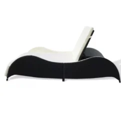 Lit De Jardin Tissu Blanc Et Résine Tressée Noire Methy -Chair Soldes Boutique lit de jardin tissu blanc et resine tressee noire methy 3666722557665 386647