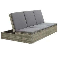 Lit De Jardin Tissu Et Résine Tressée Gris Viali -Chair Soldes Boutique lit de jardin tissu et resine tressee gris 3666722554442 389549