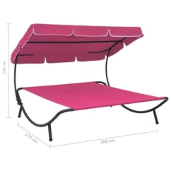 Lit De Repos D'extérieur Avec Auvent Rose -Chair Soldes Boutique lit de repos d exterieur avec auvent rose 3666722460682 763565