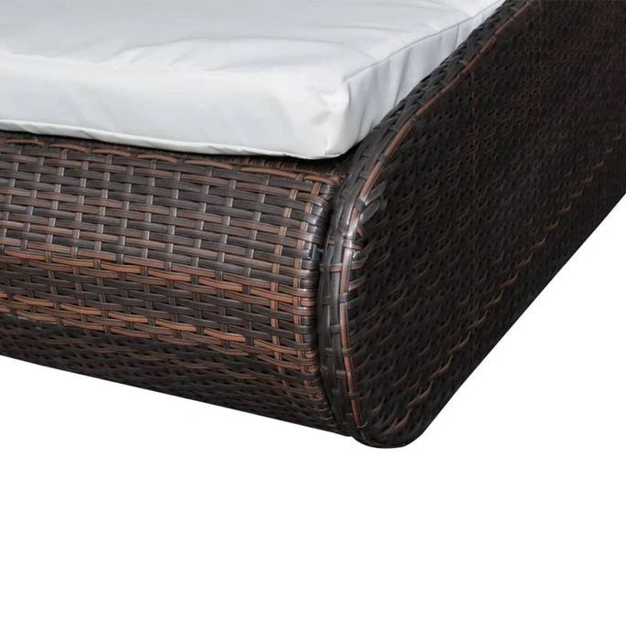 Lit De Repos D'extérieur Résine Tressée Marron 4 Lit De Repos D'extérieur Résine Tressée Marron – Image 4