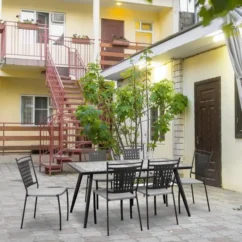 Lot De 2 Chaises A Manger De Jardin - Style Zellige - Acier Thermolaqué + Textilene - 50 X 59 X 91 Cm -Chair Soldes Boutique lot de 2 chaises a manger de jardin style zellige acier thermolaque textilene 50 x 59 x 91 cm 3619999329800 1297386