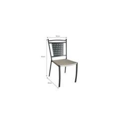 Lot De 2 Chaises A Manger De Jardin - Style Zellige - Acier Thermolaqué + Textilene - 50 X 59 X 91 Cm -Chair Soldes Boutique lot de 2 chaises a manger de jardin style zellige acier thermolaque textilene 50 x 59 x 91 cm 3619999329800 1297388