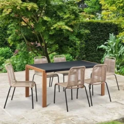Lot De 2 Chaises De Jardin - Métal Avec Tissage Simple En Corde, Empilable - Couleur : Epoxy Noir - Cordes Naturelles -Chair Soldes Boutique lot de 2 chaises de jardin metal avec tissage simple en corde empilable couleur epoxy noir cordes naturelles 3619999309932 1380085