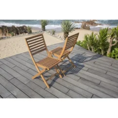 Lot De 2 Chaises De Jardin Pliantes En Eucalyptus FSC - 57 X 46,5 X 90 Cm -Chair Soldes Boutique lot de 2 chaises de jardin pliantes en eucalyptus fsc 57 x 46 5 x 90 cm 3612401826096 1246548