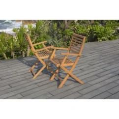 Lot De 2 Fauteuils Pliantes De Jardin En Eucalyptus FSC - 57,5x56x90cm -Chair Soldes Boutique lot de 2 fauteuils pliantes de jardin en eucalyptus fsc 57 5x56x90cm 3612401826102 659067