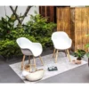 Lot De 2 Fauteuils - Polypropylene Et Bois Acacia - Blanc