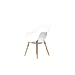 Lot De 2 Fauteuils - Polypropylene Et Bois Acacia - Blanc -Chair Soldes Boutique lot de 2 fauteuils polypropylene et bois acacia blanc 3533413000659 429841