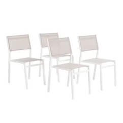 Lot De 4 Chaises Alu Textilene