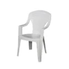Lot De 4 Fauteuils De Jardin Monobloc Empilable Capri - 56 X 58 X 90 Cm - Blanc