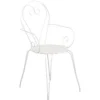Lot De 4 Fauteuils De Jardin Romantique Empilable En Fer Forgé - Blanc