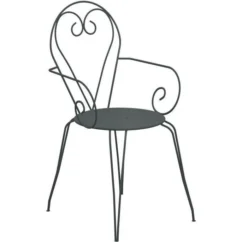 Lot De 4 Fauteuils De Jardin Romantique Empilable En Fer Forgé - Vert