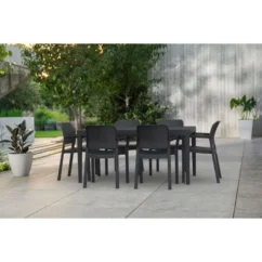 Lots De 6 Fauteuils Monoblocs Coloris Graphite - Empilables En Résine De Synthese - Imitation Rotin Tressé - ALLIBERT BY KETER - BEL -Chair Soldes Boutique lots de 6 fauteuils monoblocs coloris graphite empilables en resine de synthese imitation rotin tresse allibert by keter bel 8711245151786 728757