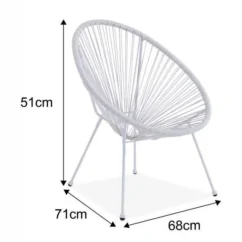 MANA Fauteuil Design En Forme D'oeuf - Cordage En Plastique Blanc -Chair Soldes Boutique mana fauteuil design en forme d oeuf cordage en plastique blanc 3612408086721 429851