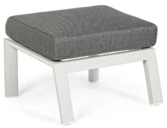 Pouf De Jardin Carré Aluminium Blanc Et Gris Keman L 60 Cm