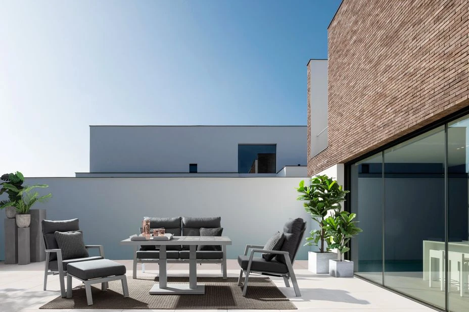 Pouf De Jardin Carré Aluminium Blanc Et Gris Keman L 60 Cm 4 Pouf De Jardin Carré Aluminium Blanc Et Gris Keman L 60 Cm – Image 4