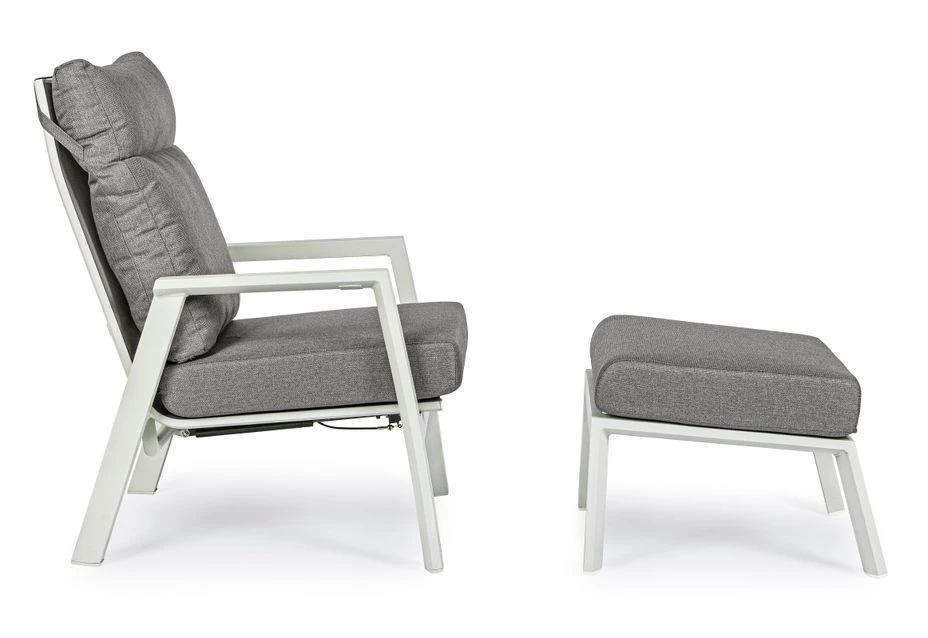 Pouf De Jardin Carré Aluminium Blanc Et Gris Keman L 60 Cm 5 Pouf De Jardin Carré Aluminium Blanc Et Gris Keman L 60 Cm – Image 5